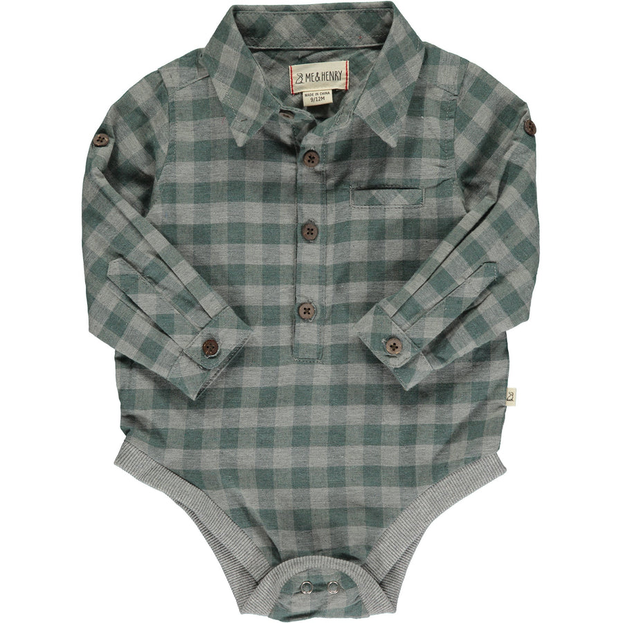 Me & Henry Jasper Woven Onesie