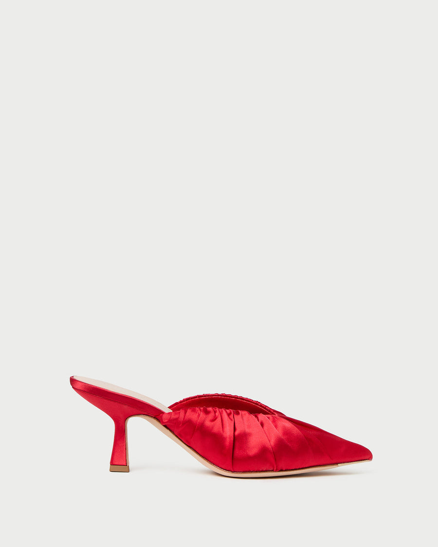 Loeffler Randall Inez Smocked Mid Heel Mule