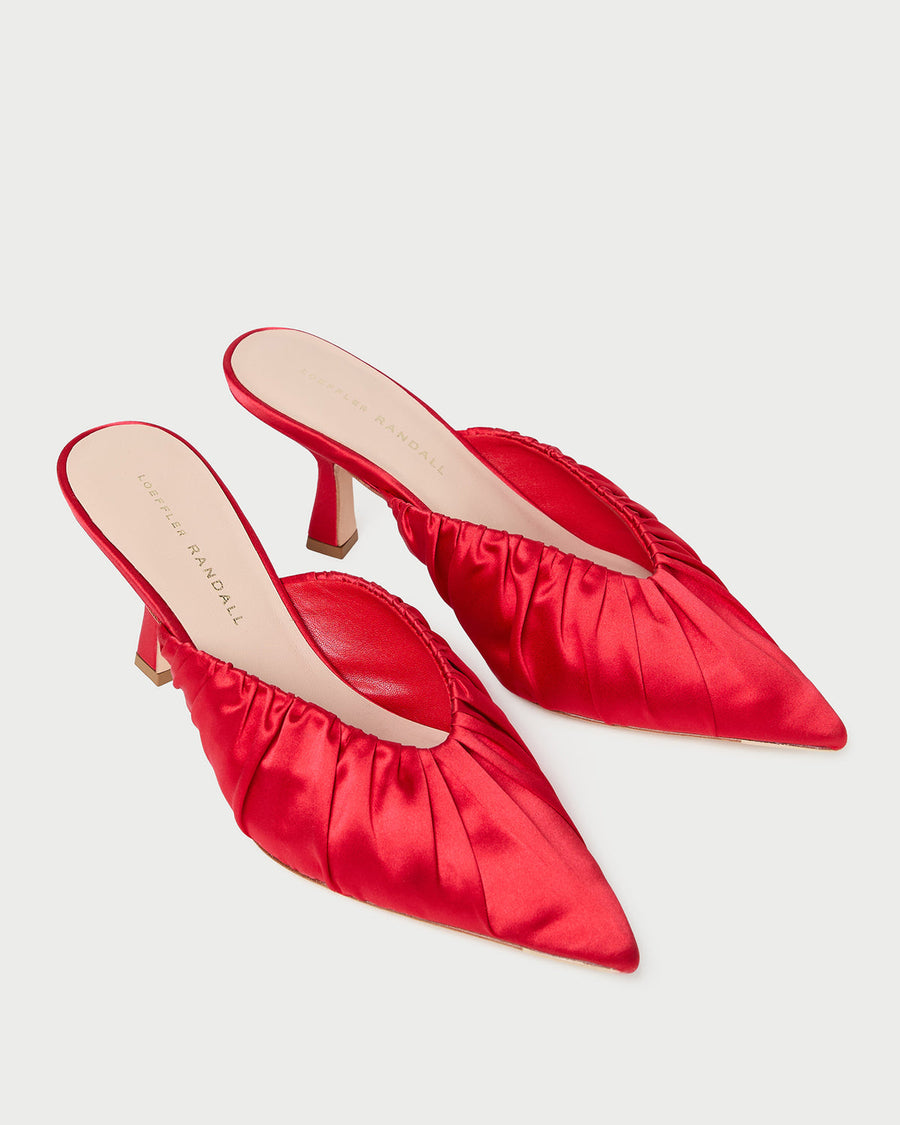 Loeffler Randall Inez Smocked Mid Heel Mule