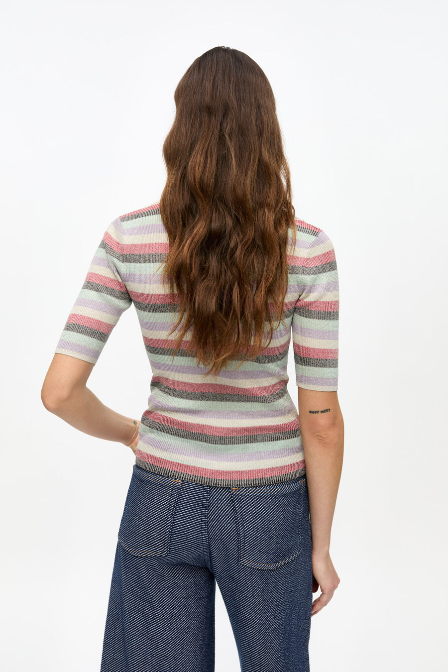 Ganni Light Sparkle Rib Polo