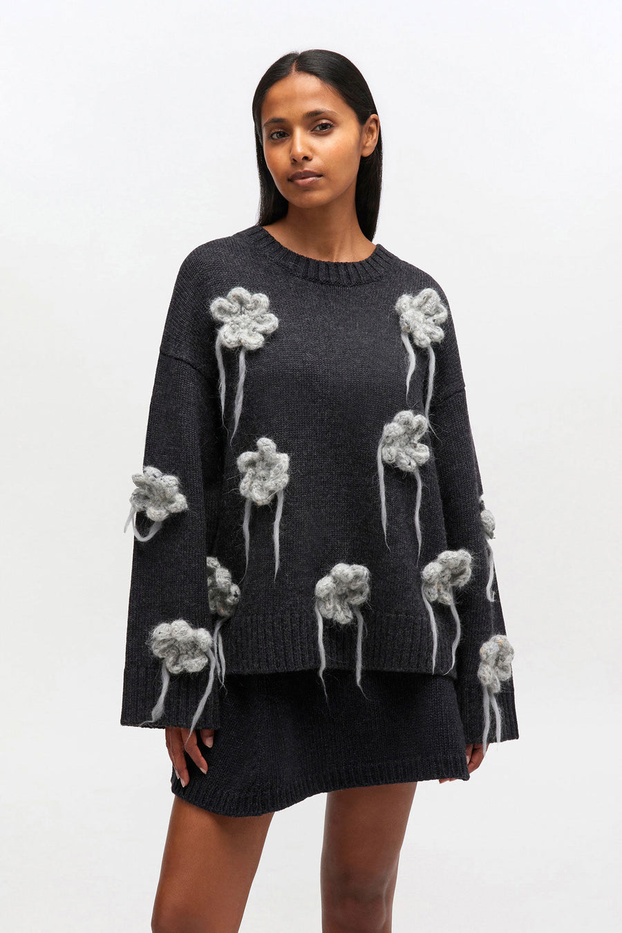 Ganni Flower Crochet Sweater