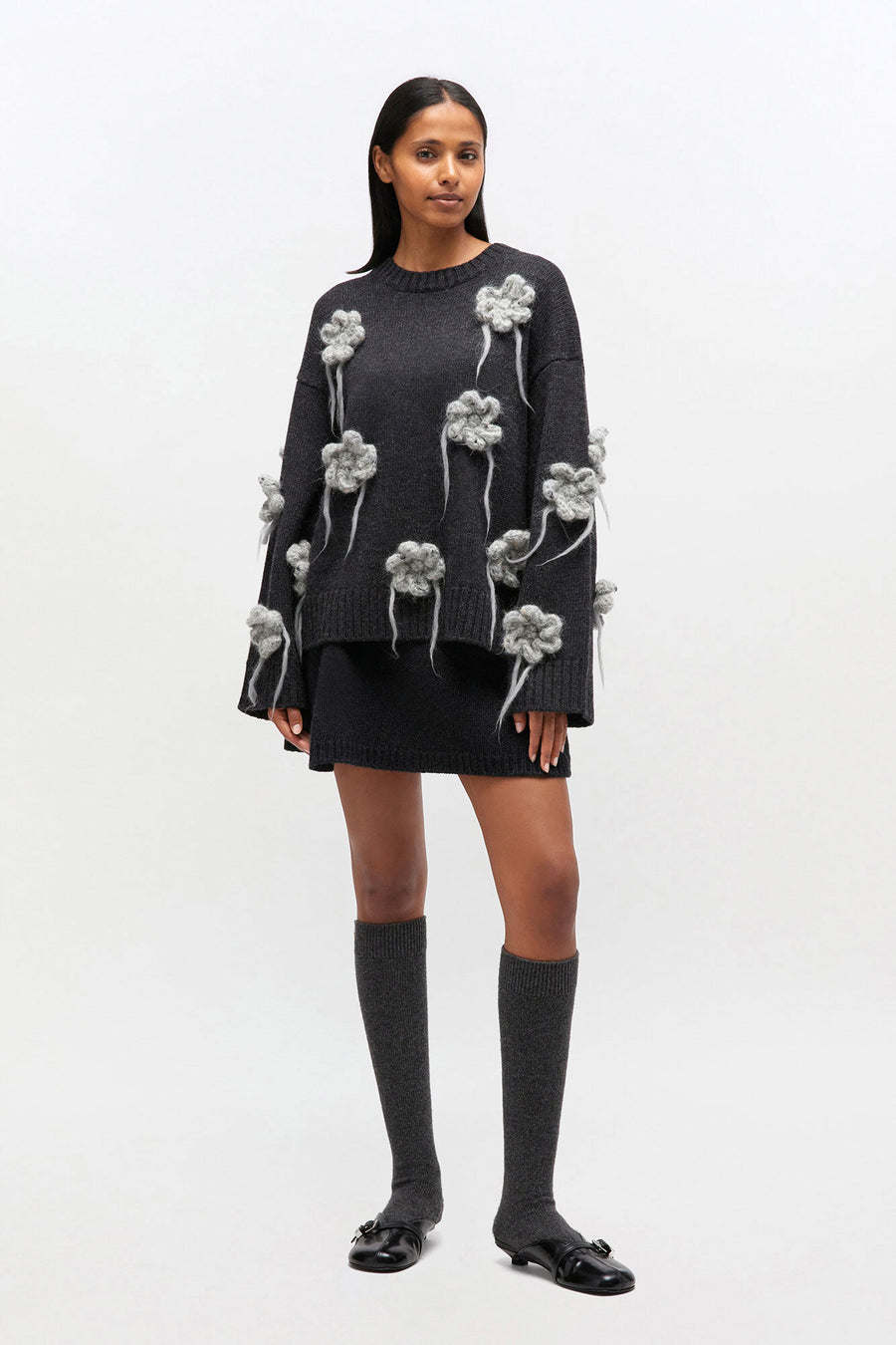 Ganni Flower Crochet Sweater