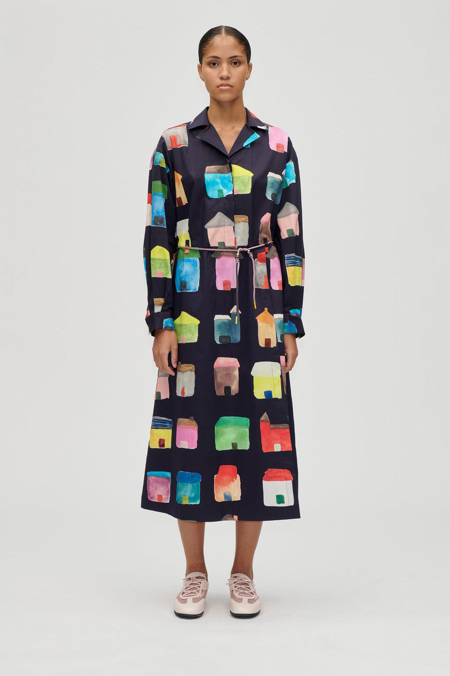 Stine Goya Long Sleeve Workwear Midi Dress