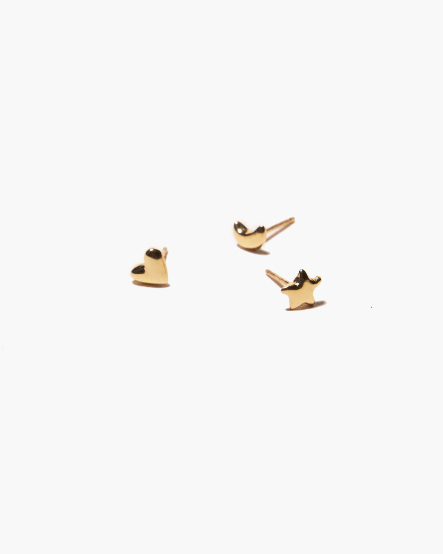 Odette 14K Puffy Moon Earring