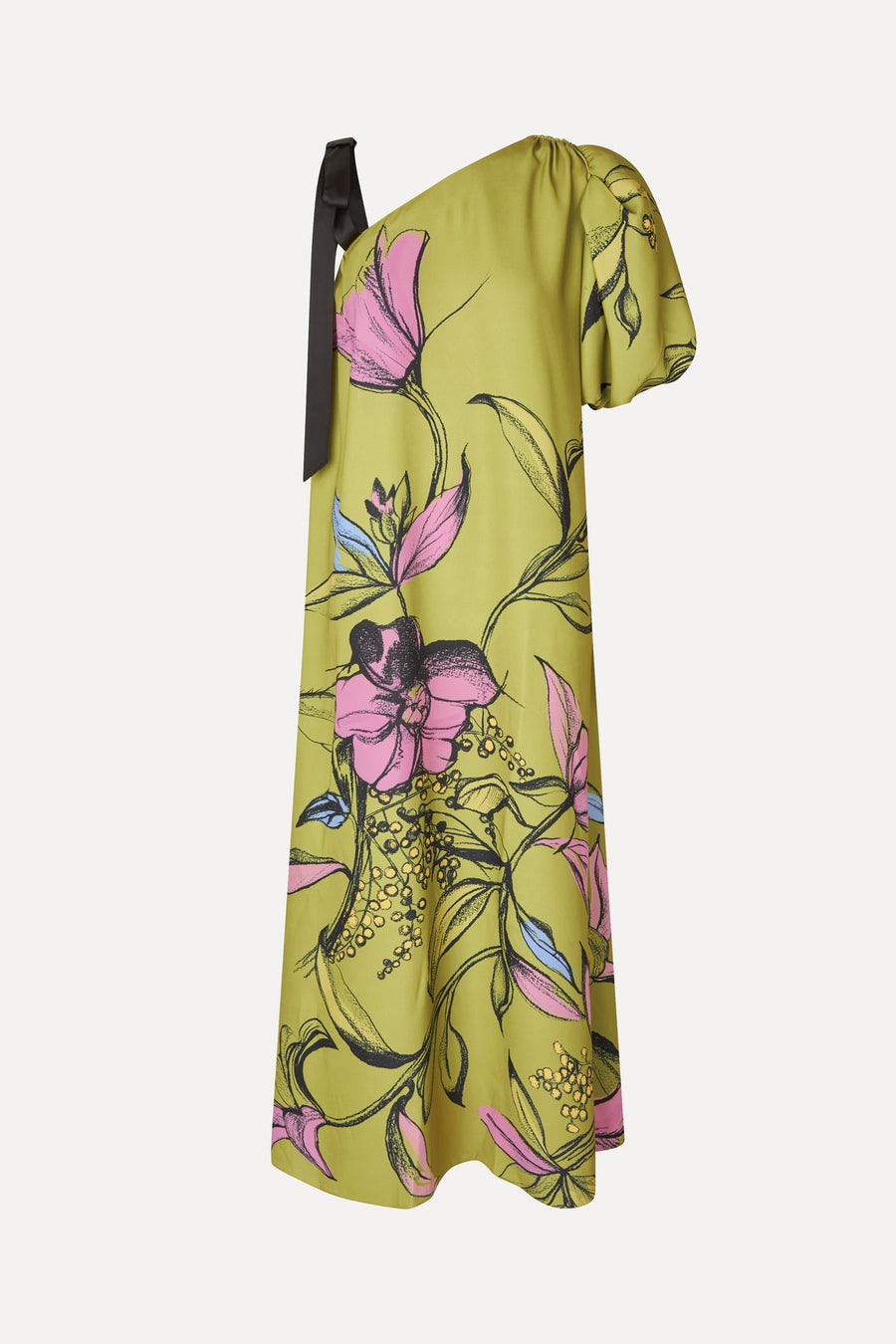 Stine Goya One Sleeve Maxi Dress W/ Bow Strap