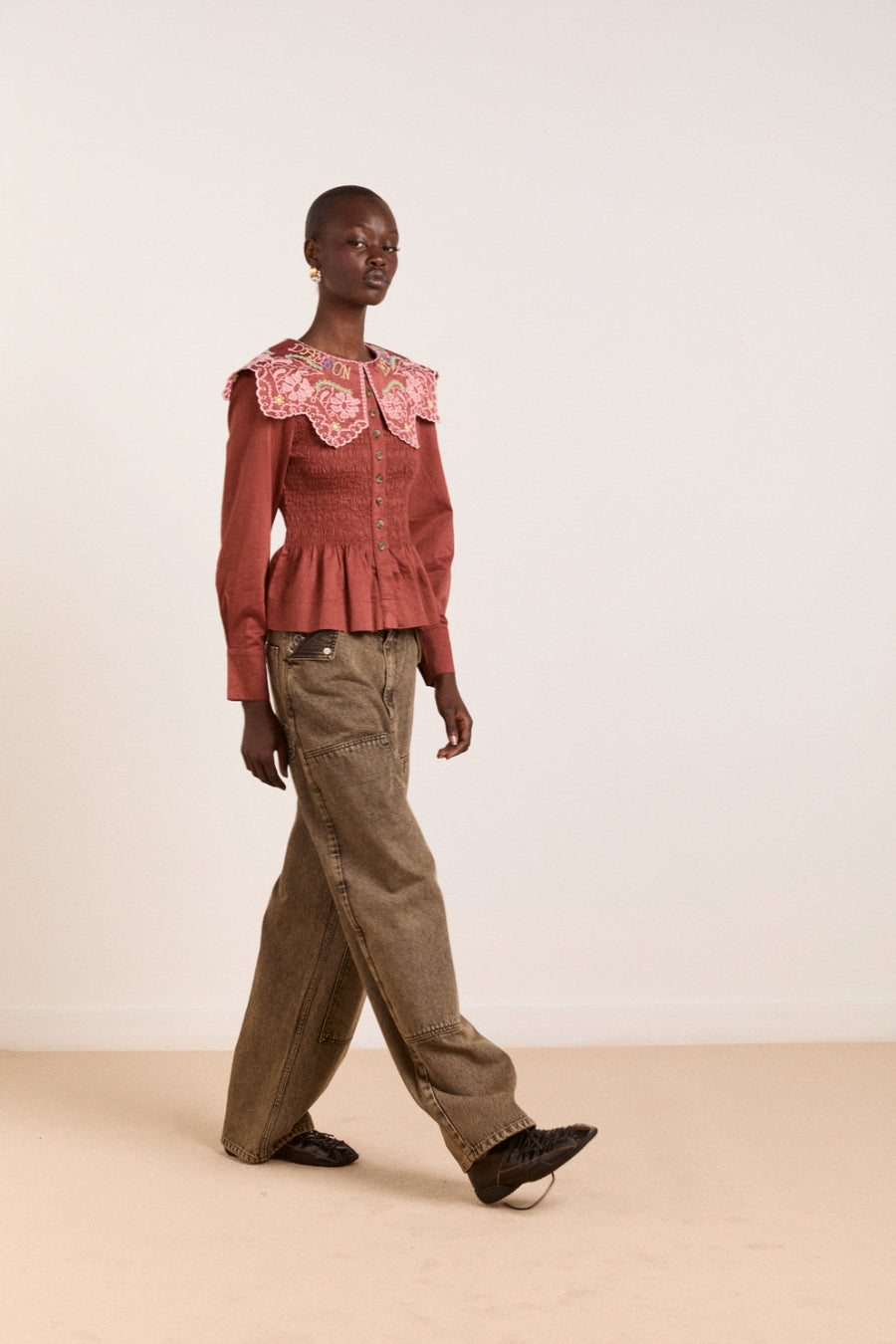 Damson Madder Fern Blouse - Rust Embroidery – Thirty-One Jane