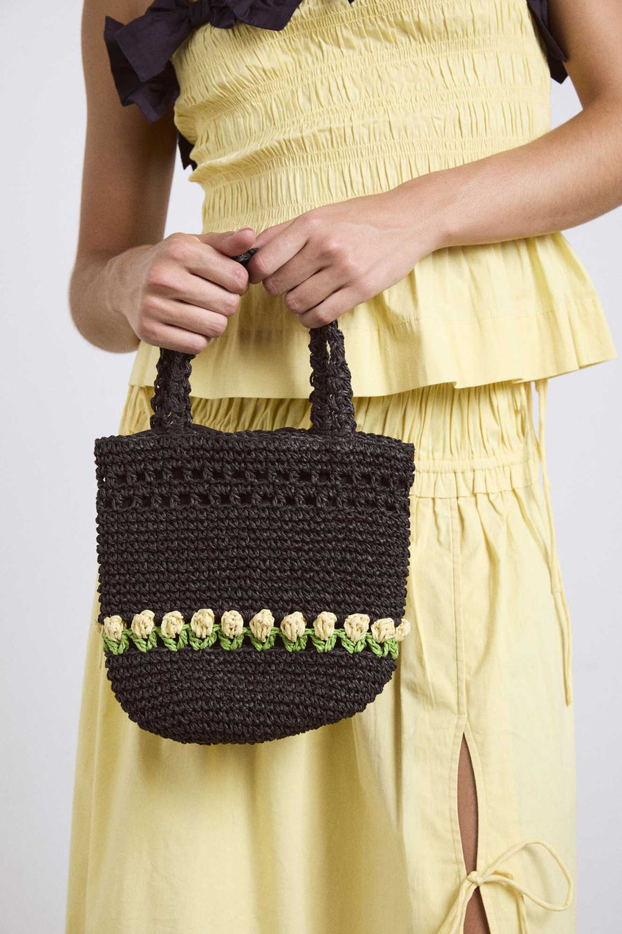 Damson Madder Raffia Tulip Grab Bag