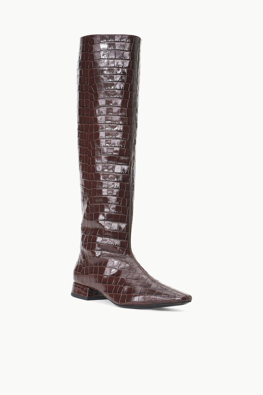 Staud Olga Boot Croc Embossed