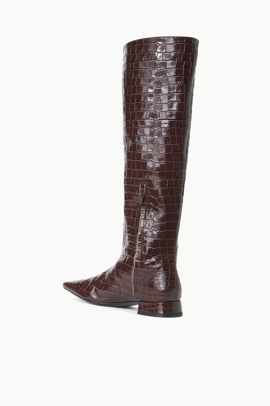 Staud Olga Boot Croc Embossed