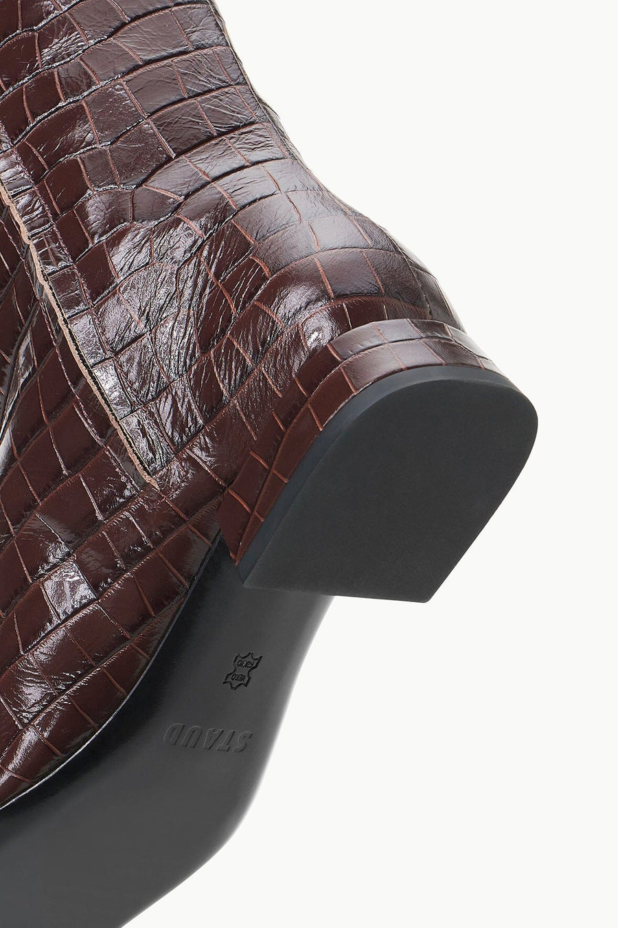 Staud Olga Boot Croc Embossed