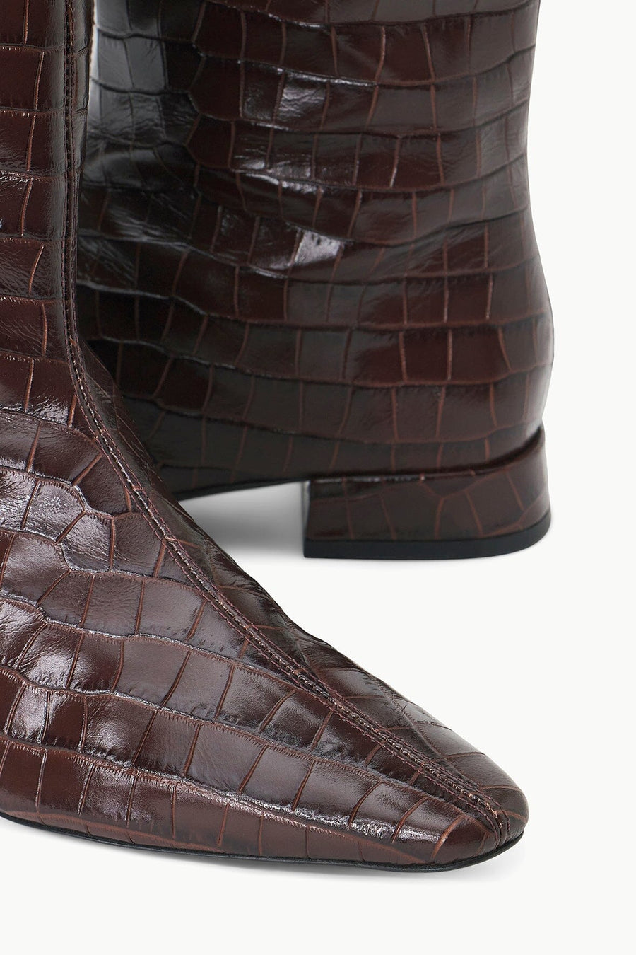 Staud Olga Boot Croc Embossed