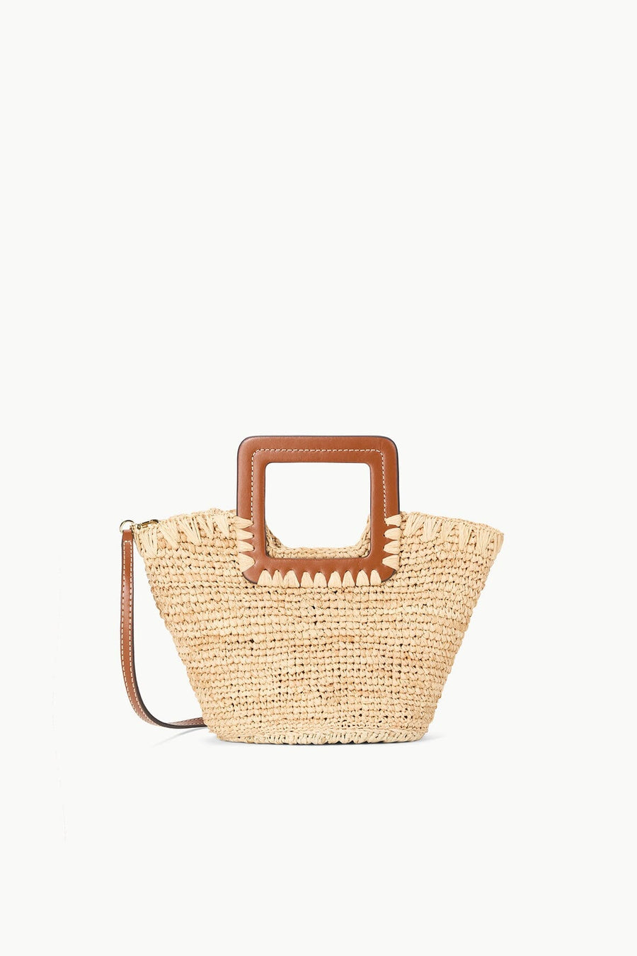 Staud Shirley Raffia Mini Bucket Bag