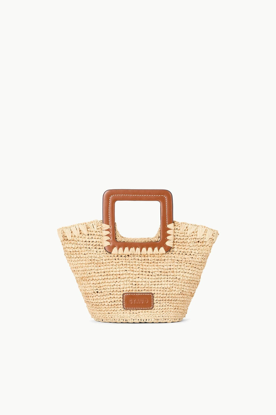 Staud Shirley Raffia Mini Bucket Bag