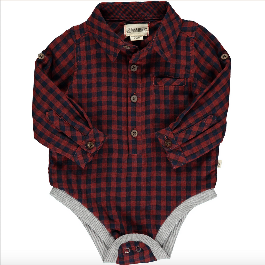 Me & Henry Jasper Woven Onesie
