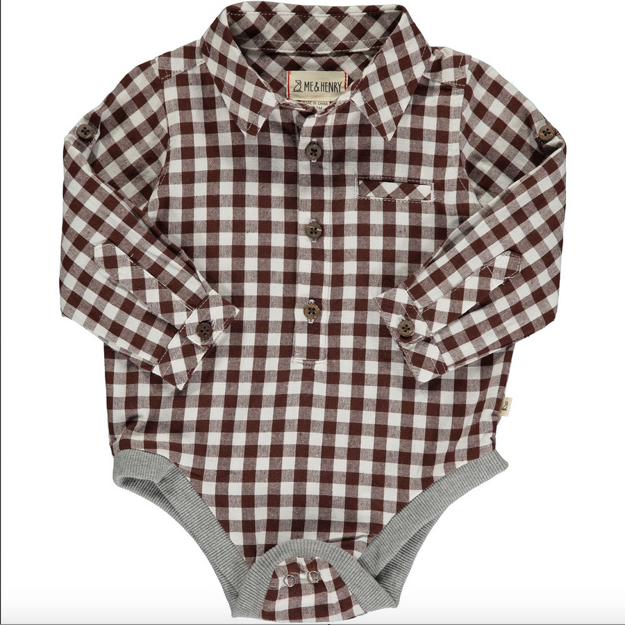 Me & Henry Jasper Woven Onesie