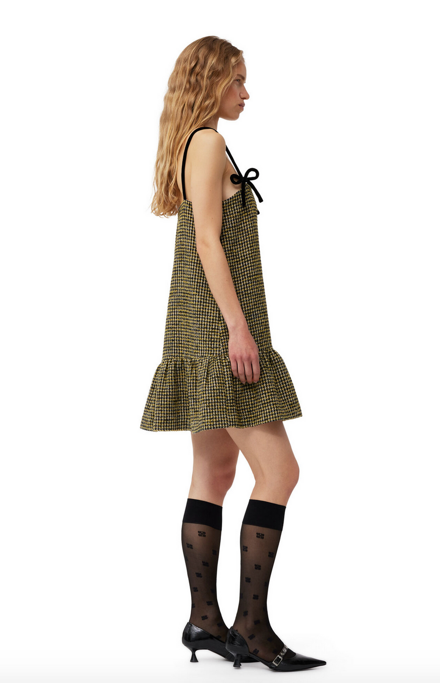 Ganni Woollen Checkered Mini Dress