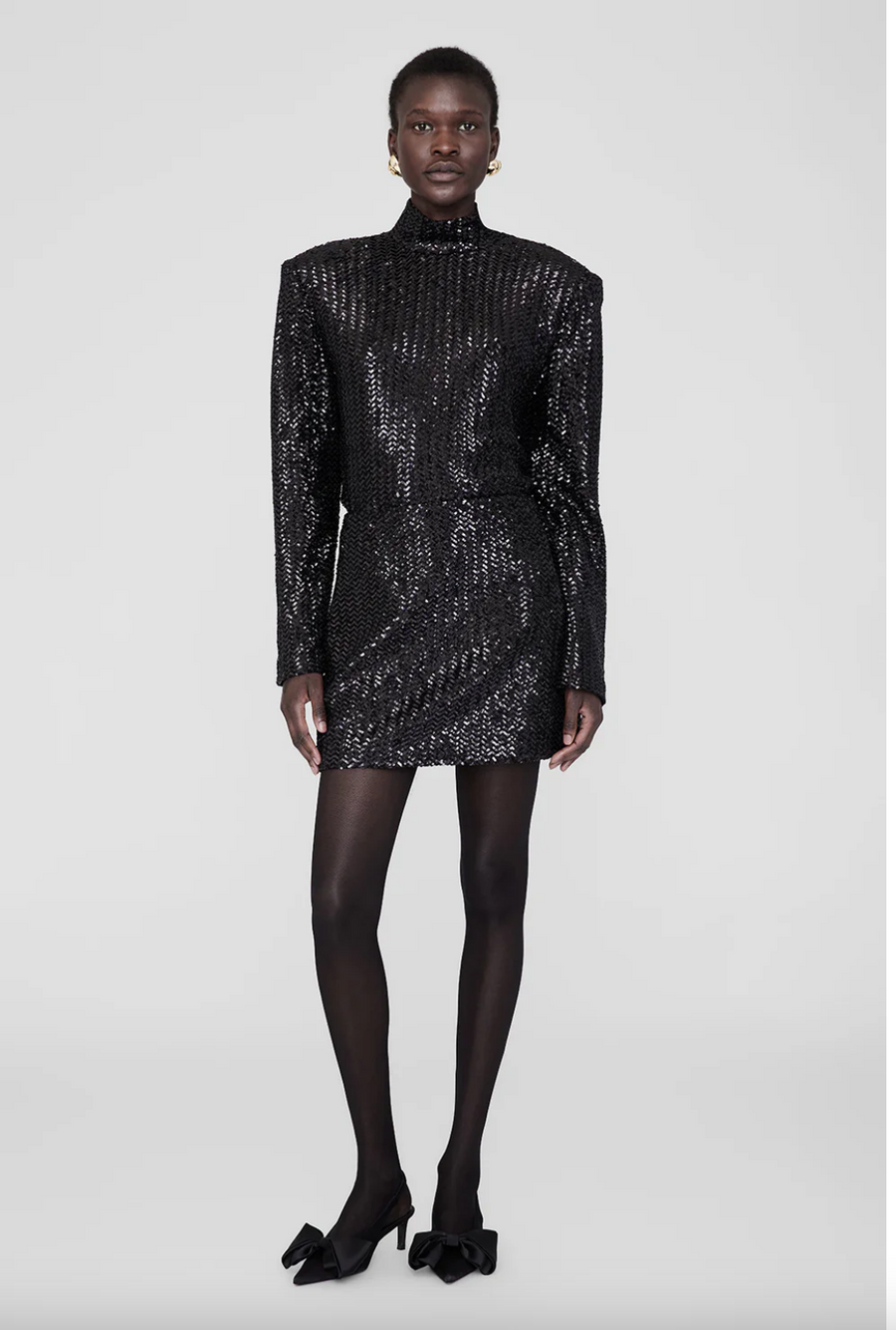 Anine Bing Tierra Skirt - Black Sequin