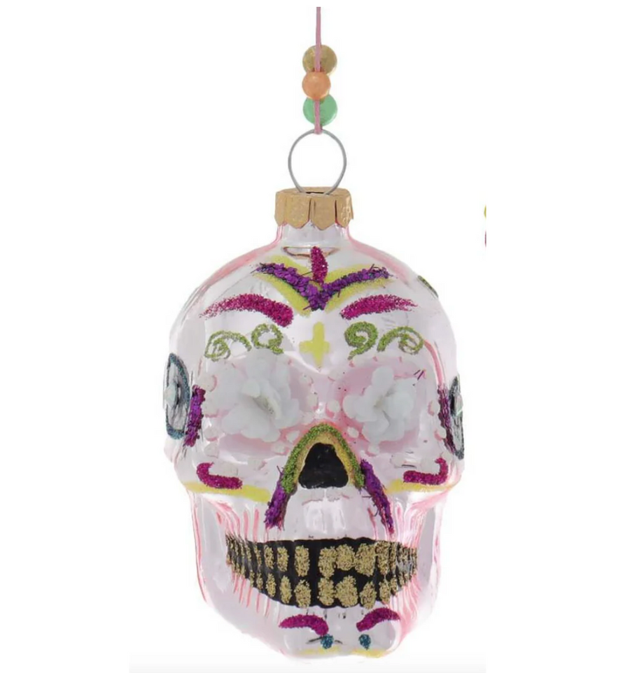 Cody Foster & Co. Dia De Los Muertos Flower Skull Ornament