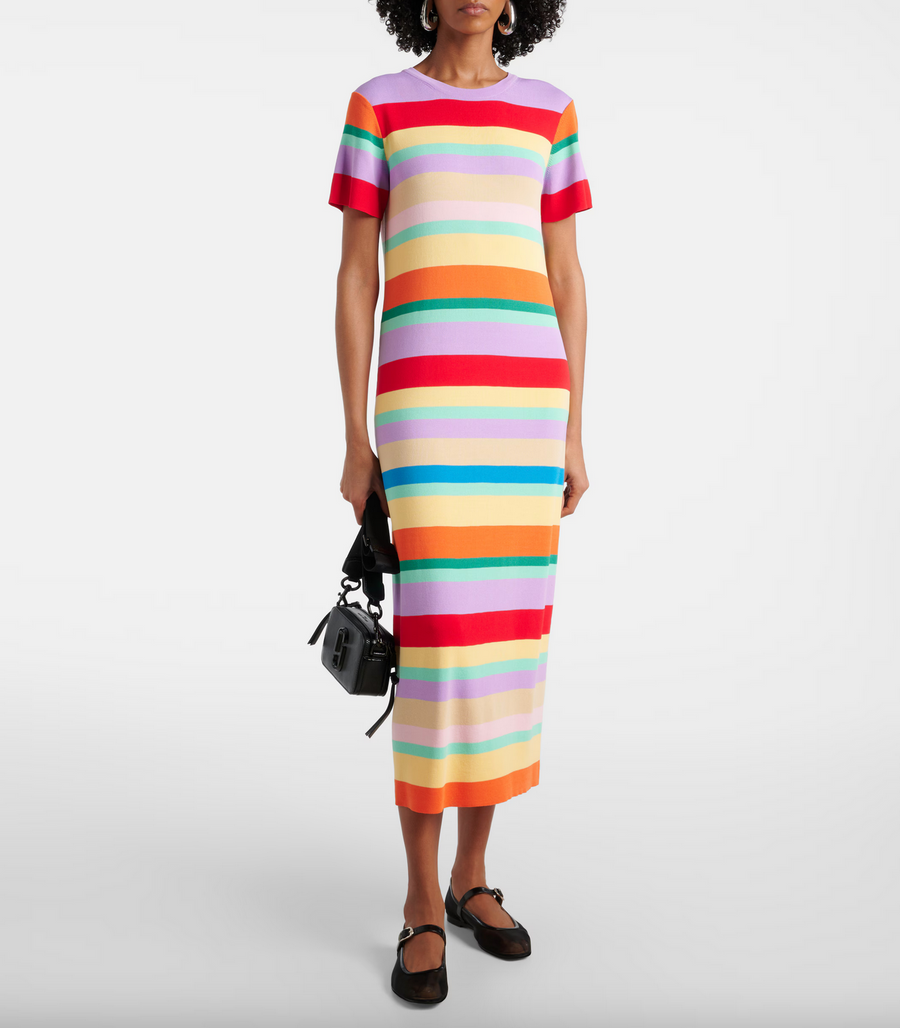 RIXO Duster Dress Capri Stripe Multi