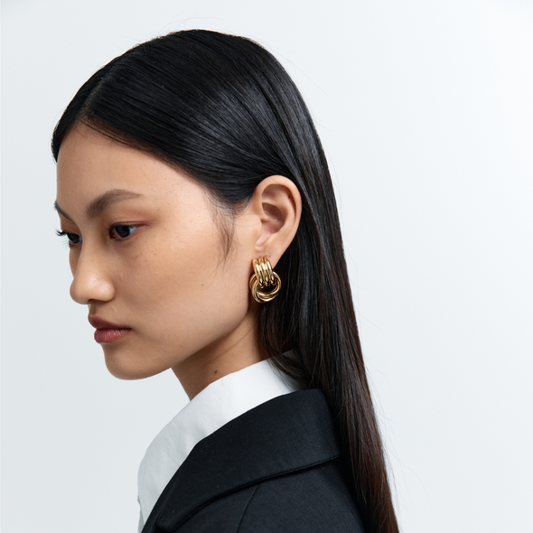 Heaven Mayhem Mini Knot Gold Earrings