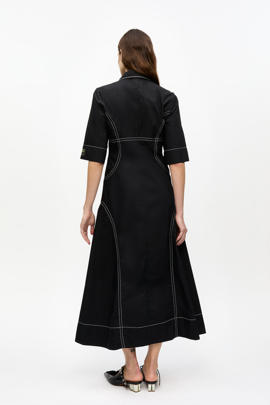 Ganni Cotton Poplin Long Shirt Dress