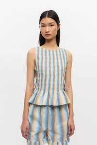 Ganni Ombre Stripe Smock Tie String Top – Thirty-One Jane