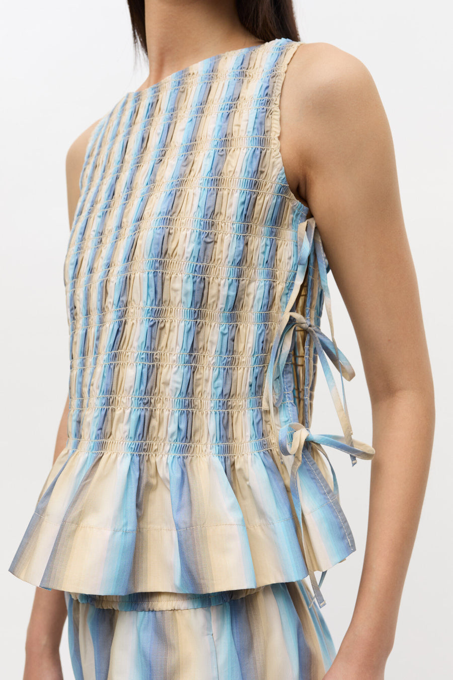 Ganni Ombre Stripe Smock Tie String Top – Thirty-One Jane