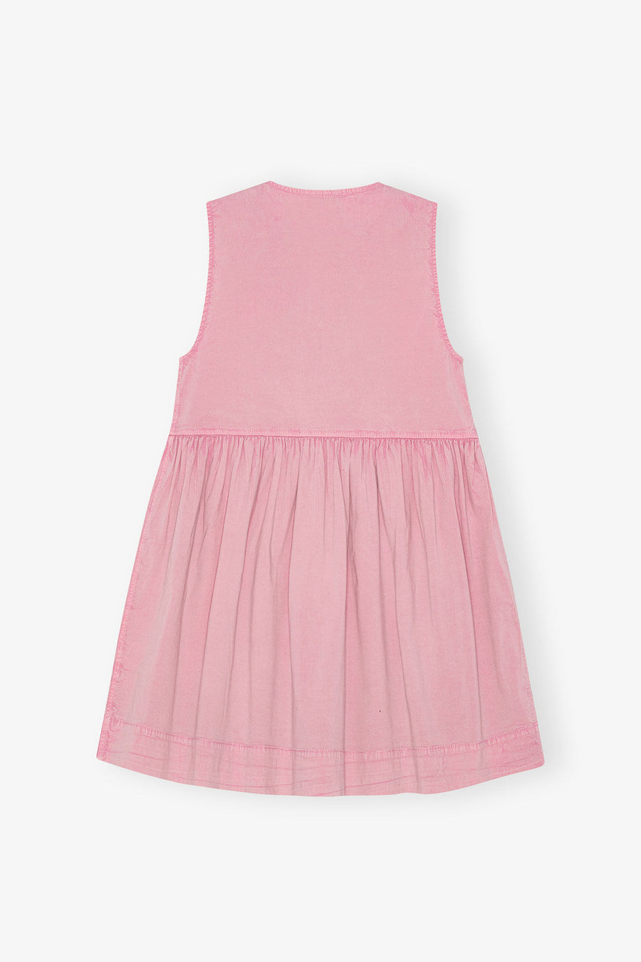 Ganni Washed Stretch Cotton Mini Bow Tie Dress