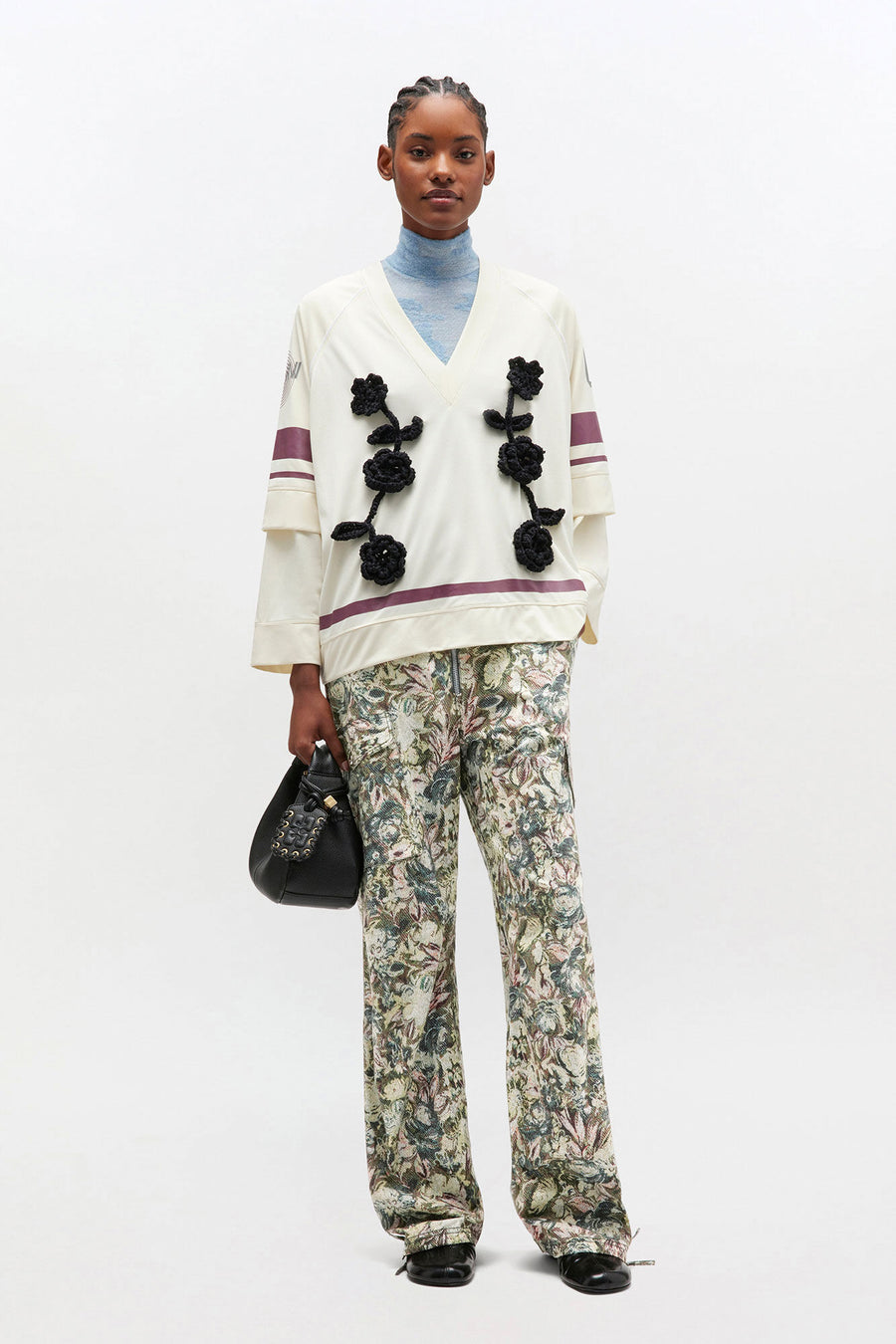 Ganni Printed Stretched Cotton Pants