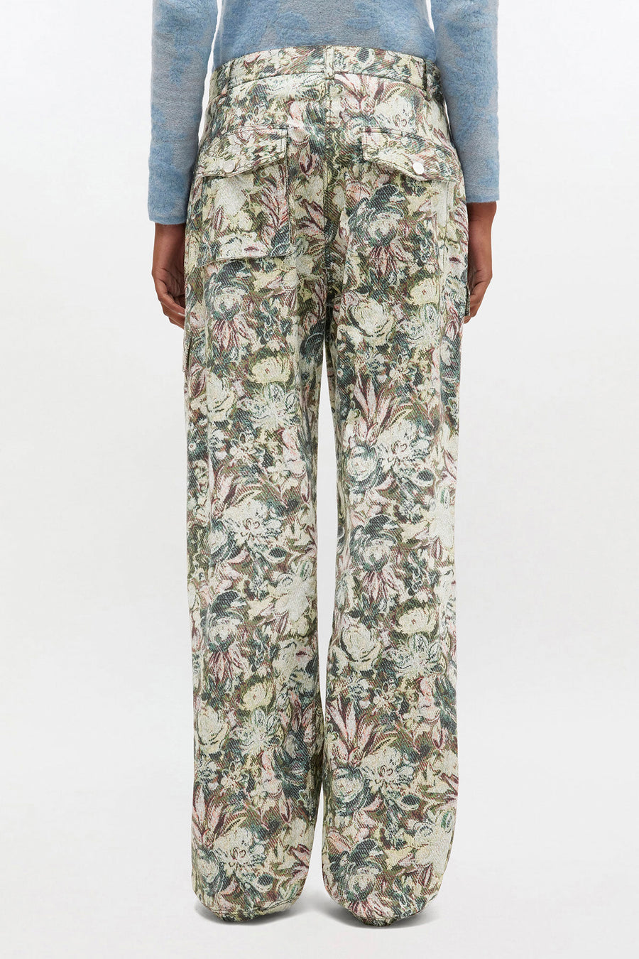 Ganni Printed Stretched Cotton Pants