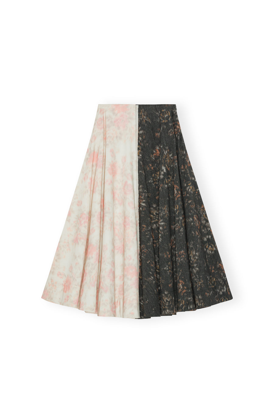 Ganni Printed Stretch Cotton Long Circle Skirt