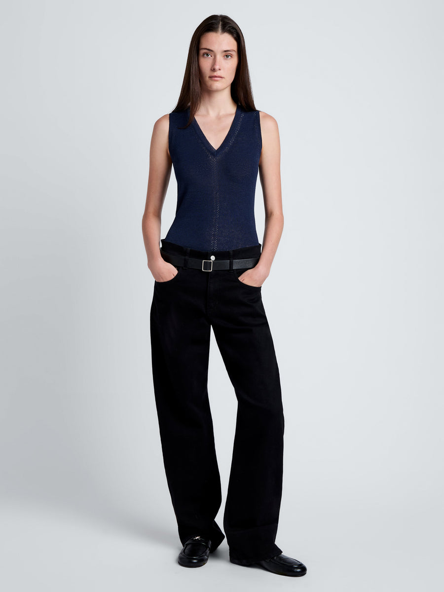 Proenza Schouler White Label Heyde Knit Sweater in Linen Twist