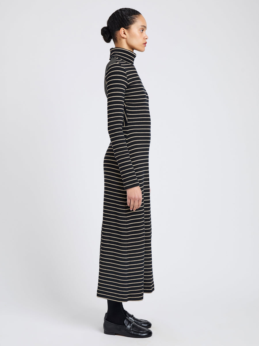 Proenza Schouler White Label Frances Dress in Stripe Rib