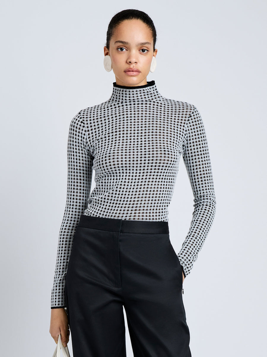 Proenza Schouler White Label Zella Top in Check Merino