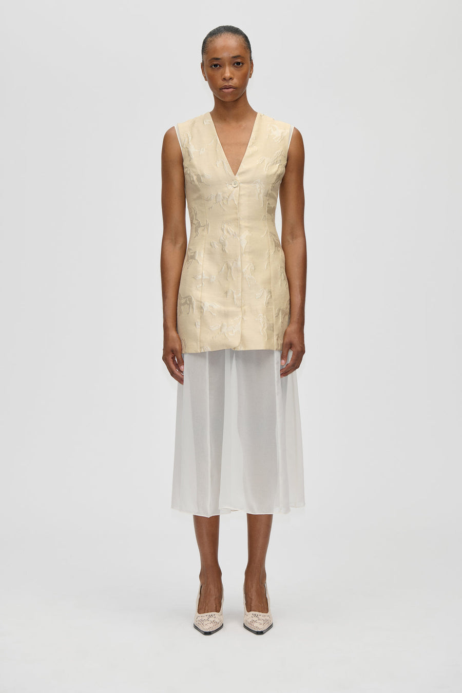 stine goya silk dress Stine Goya Short Sleeve Midi Dress Cherry Blossom