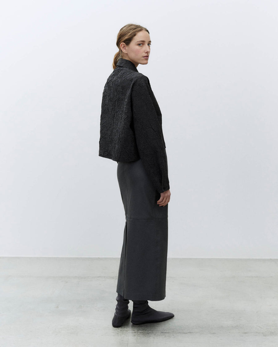 Alysi Leather Midi Skirt