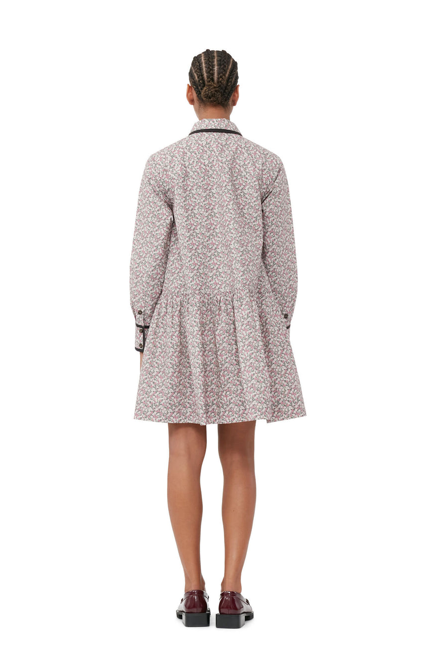 Ganni Printed Mini Shirt Dress