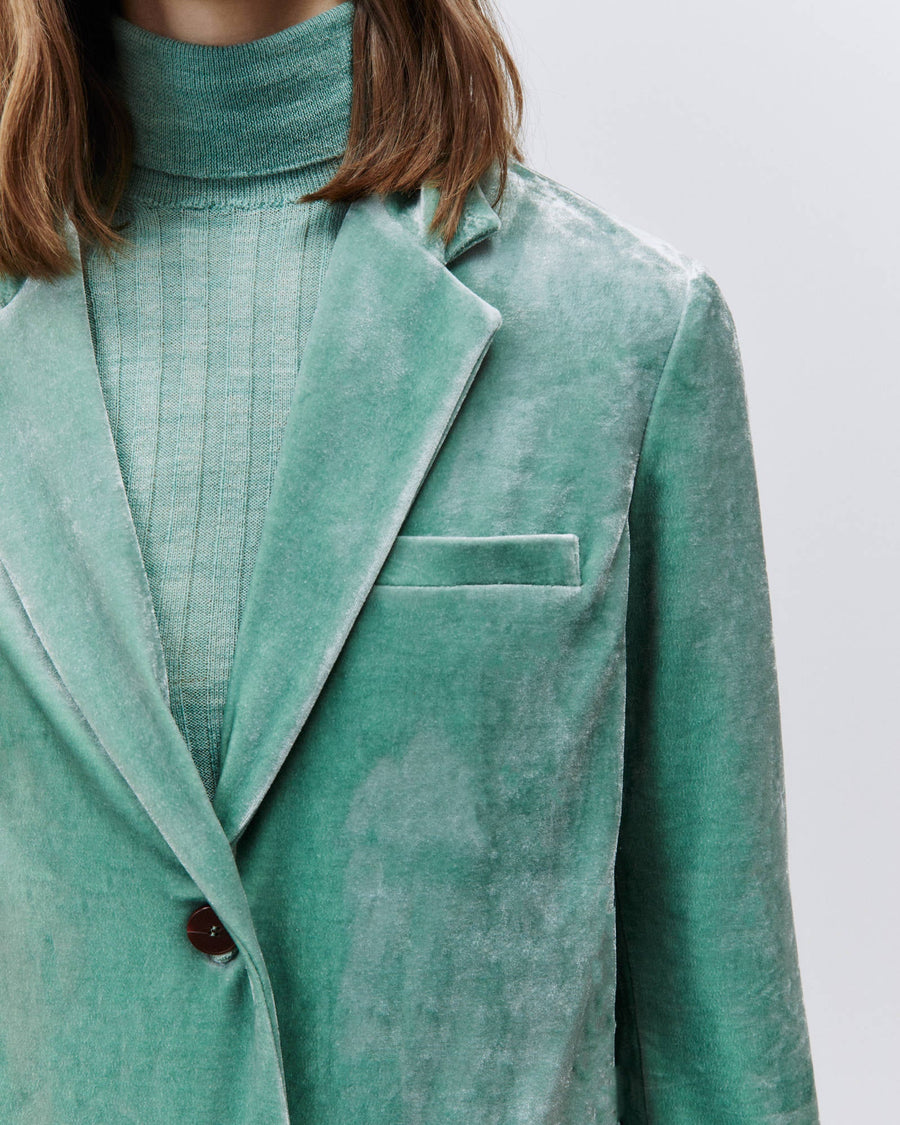 Alysi Blazer Single Breasted Fluid Velvet Blazer