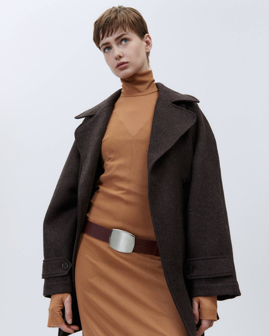 Alysi Rectangular Buckle Leather Belt