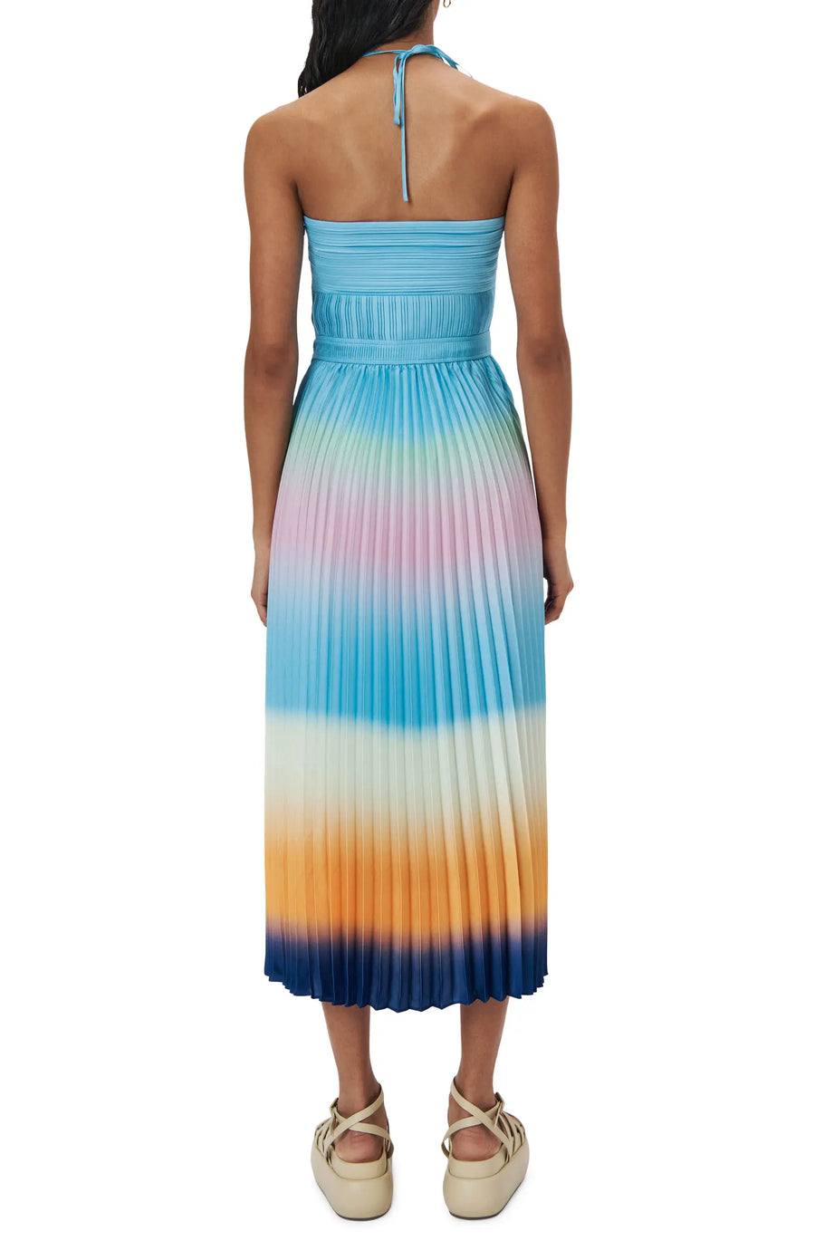 SIMKHAI Annita Ombre Plisse Cut Out Midi