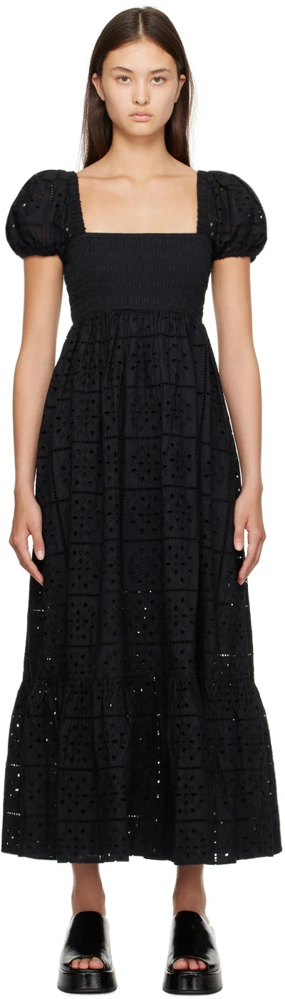 Ganni Broderie Anglaise Maxi Dress