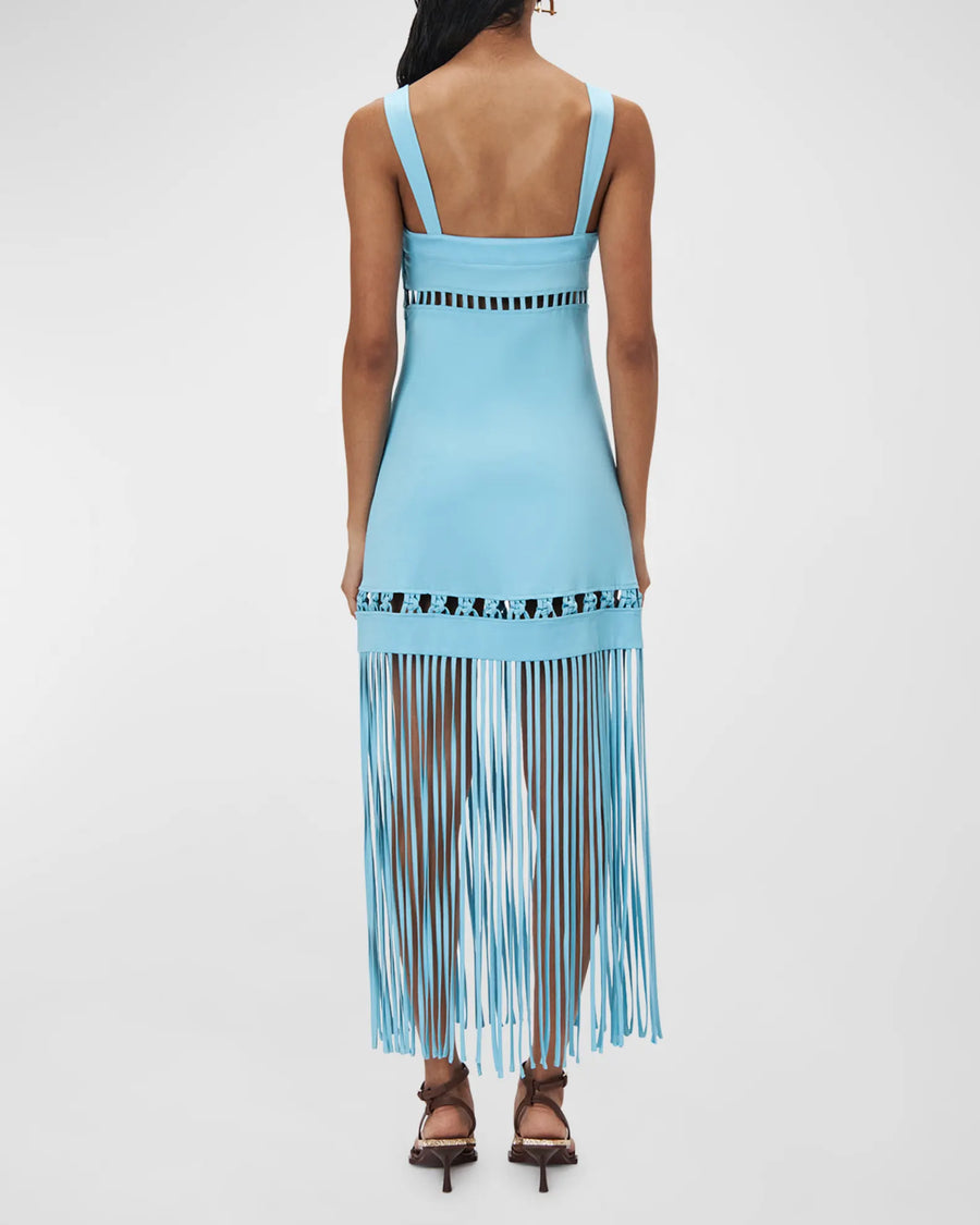SIMKHAI Effy Macrame Sateen Dress