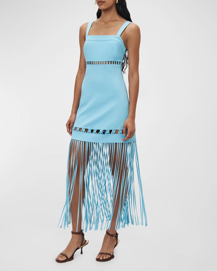 SIMKHAI Effy Macrame Sateen Dress