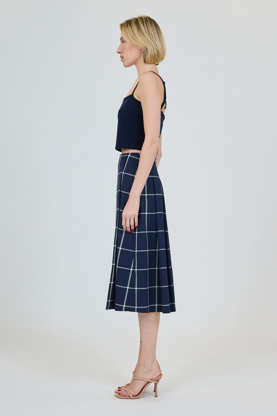 SIMKHAI Coryn Pleated Midi Skirt