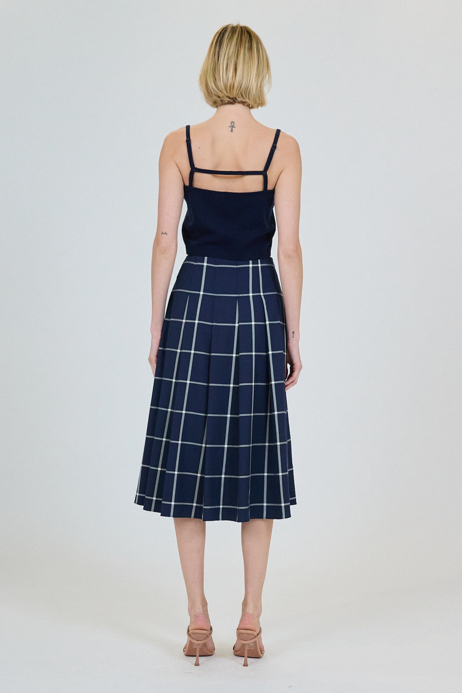 SIMKHAI Coryn Pleated Midi Skirt