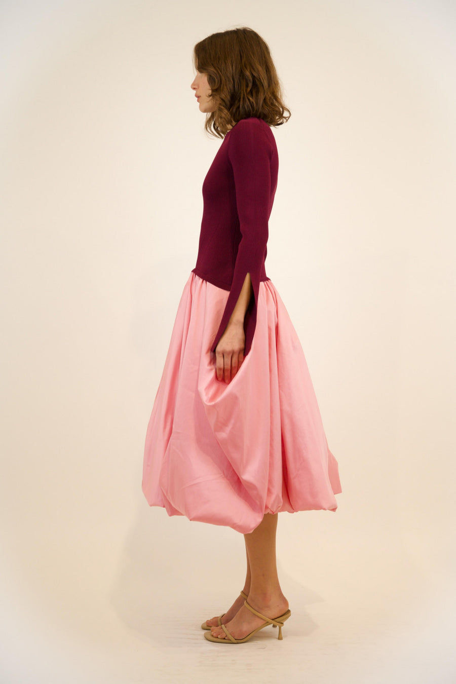 SIMKHAI Kenlie Mock Neck Midi Dress