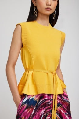 SIMKHAI Rosalia Crewneck Tank Top with Tie