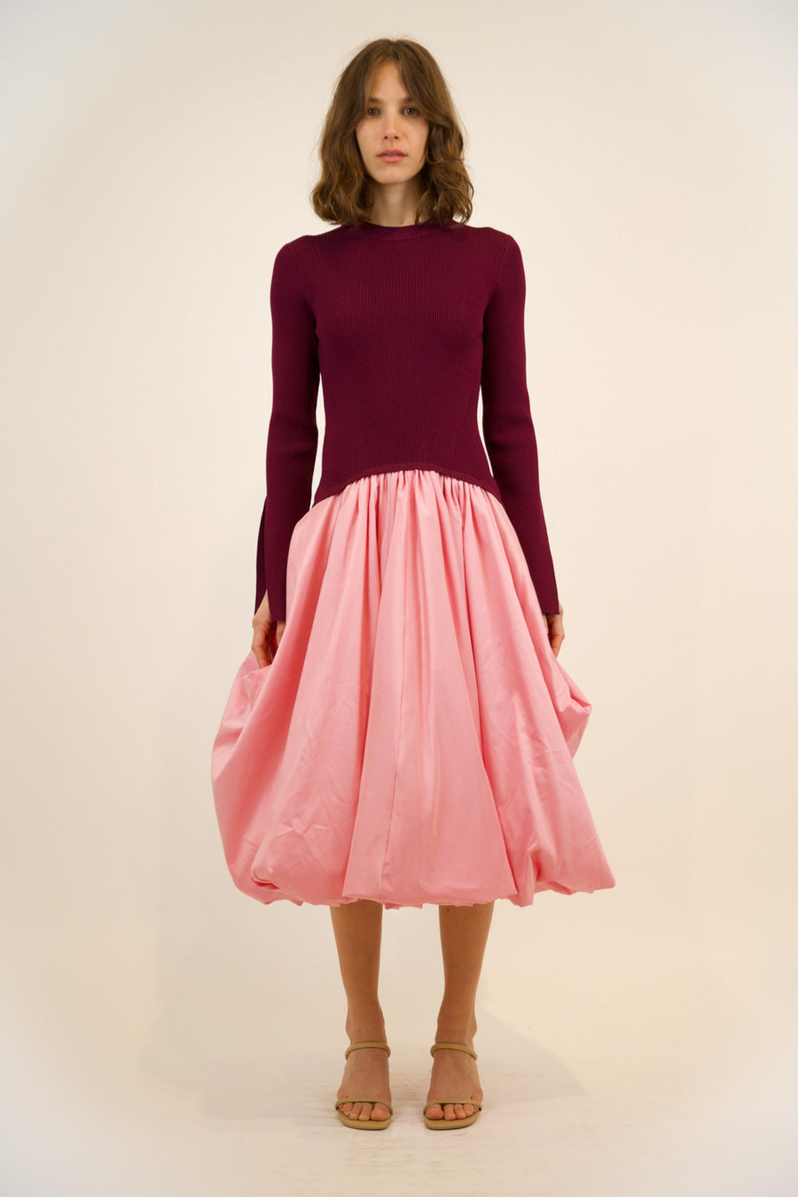 SIMKHAI Kenlie Mock Neck Midi Dress