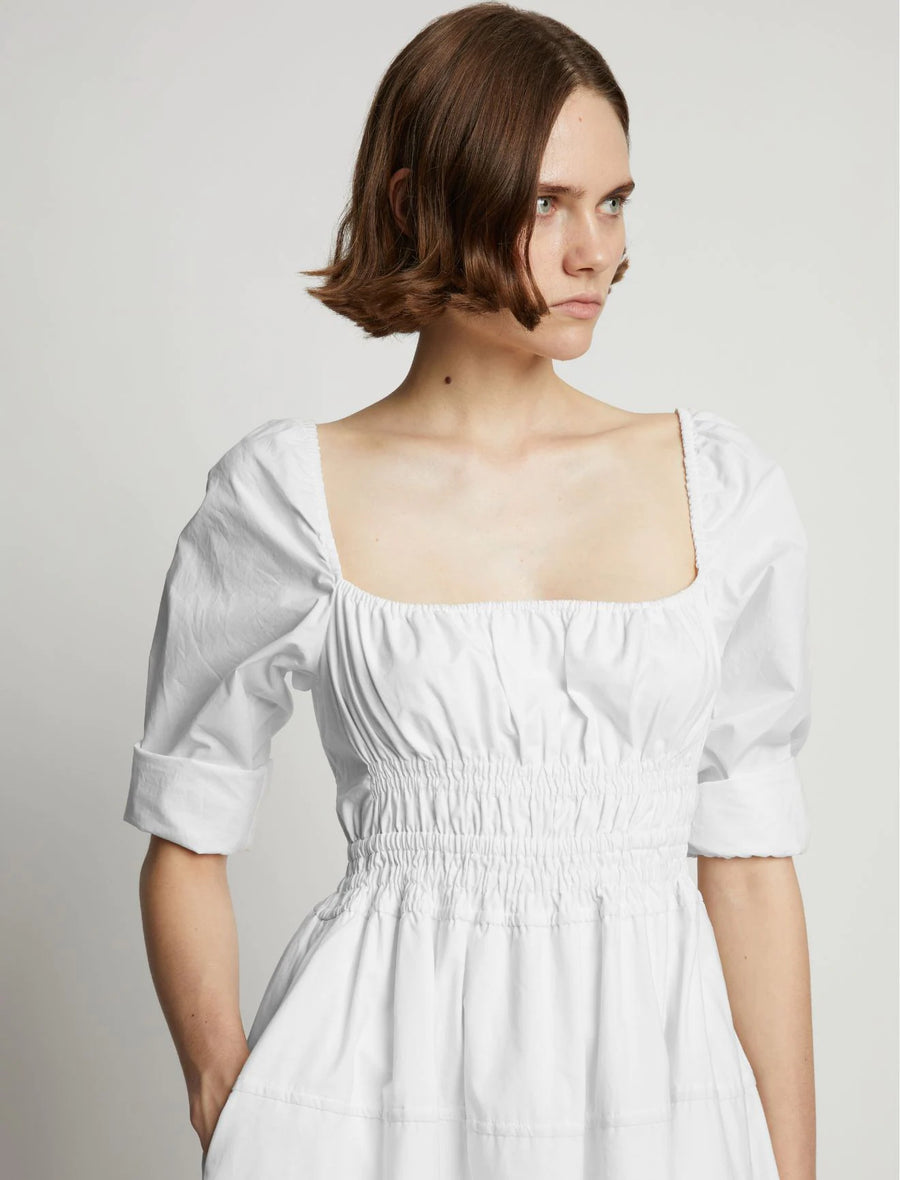 Proenza Schouler White Label Square Neck Poplin Dress
