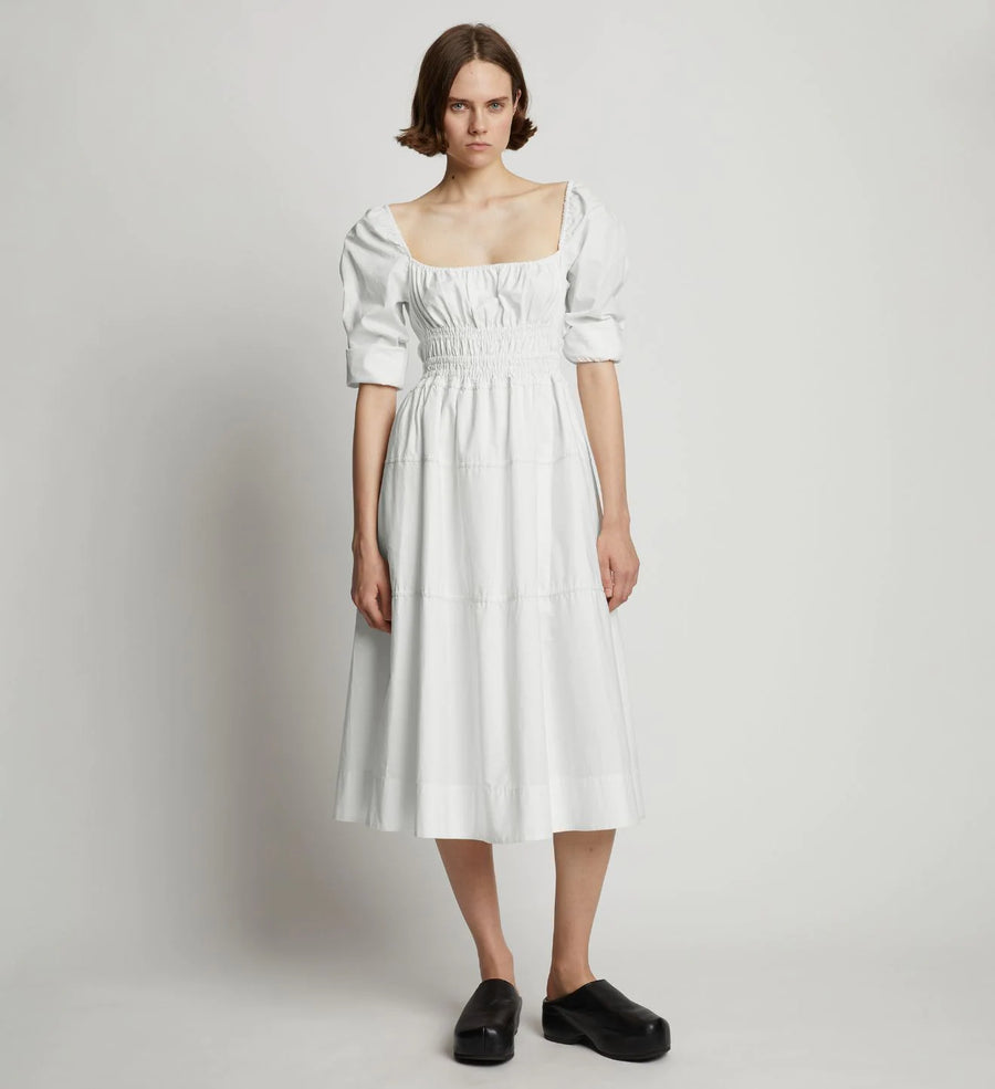 Proenza Schouler White Label Square Neck Poplin Dress